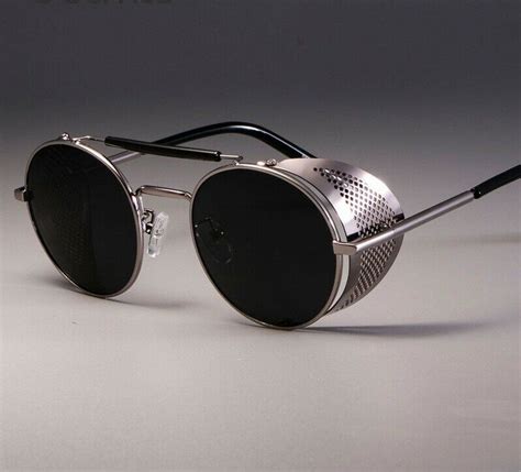 semi rimmed wire framed sunglasses with side shields